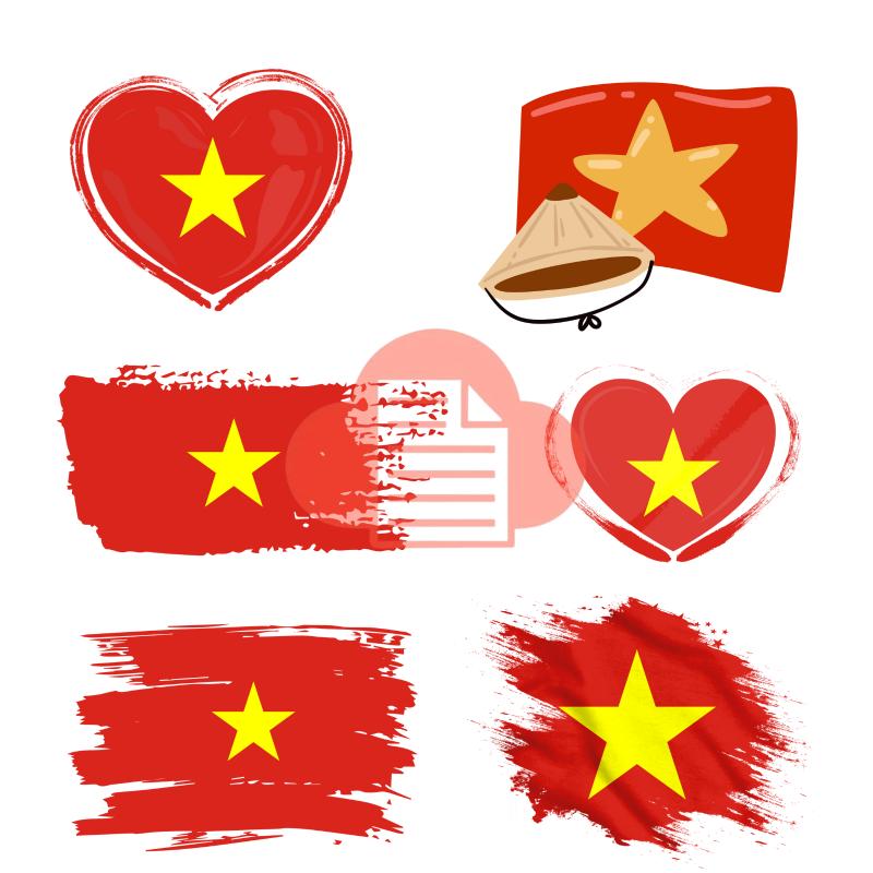 Kho Ảnh Lá Cờ Việt Nam Vector (PNG, PSD, JPG) Tải Miễn Phí co do sao vang vector