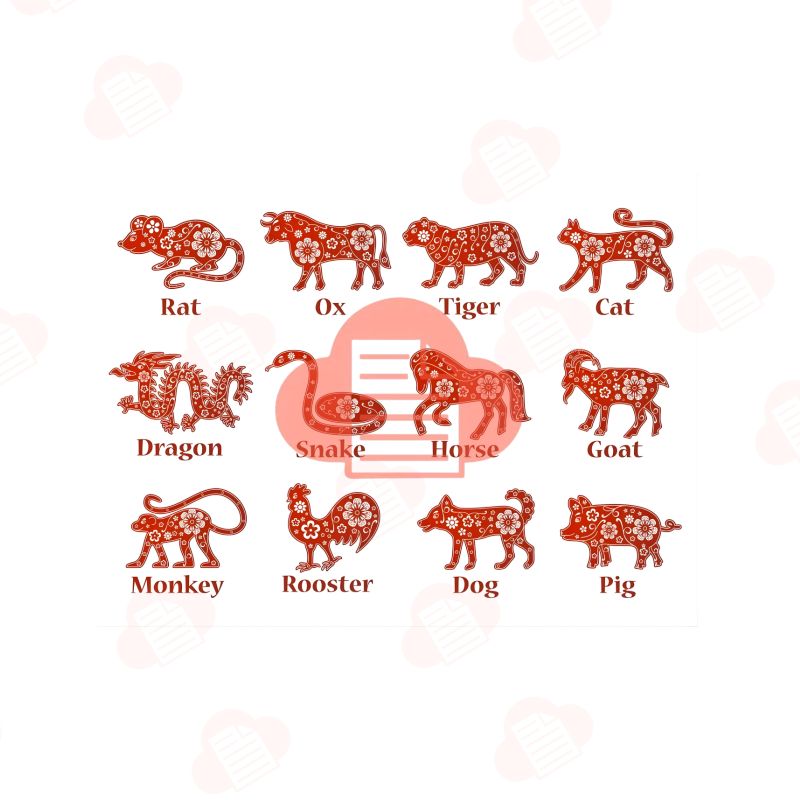 BST 12 Con Giáp Vector Độc Đáo Đa Dạng File Miễn Phí 12 con giap vector taitailieu 11