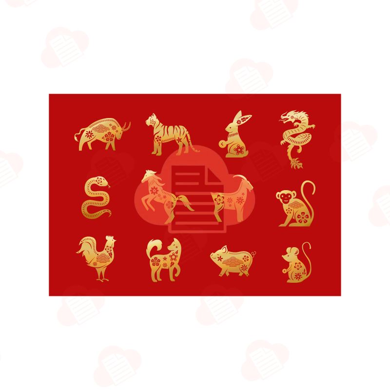 BST 12 Con Giáp Vector Độc Đáo Đa Dạng File Miễn Phí 12 con giap vector taitailieu 13