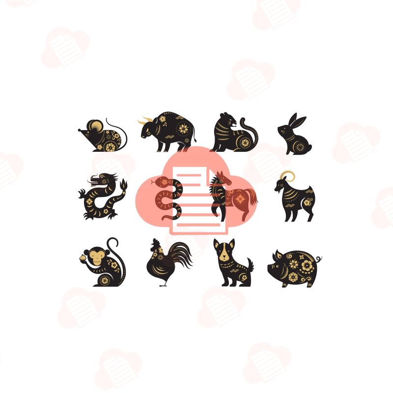 BST 12 Con Giáp Vector Độc Đáo Đa Dạng File Miễn Phí 12 con giap vector taitailieu 14