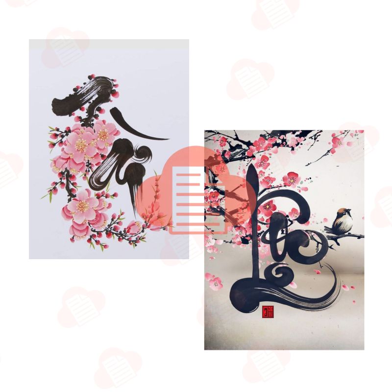 chu loc thu phap vector 9