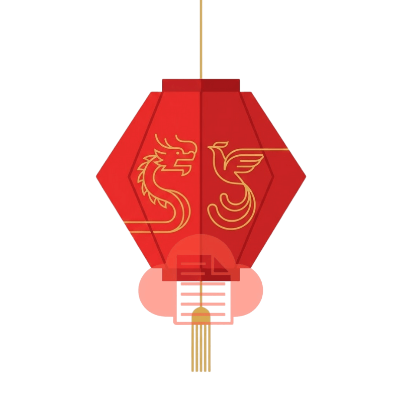 Mẫu lồng đèn bánh ú tết vector