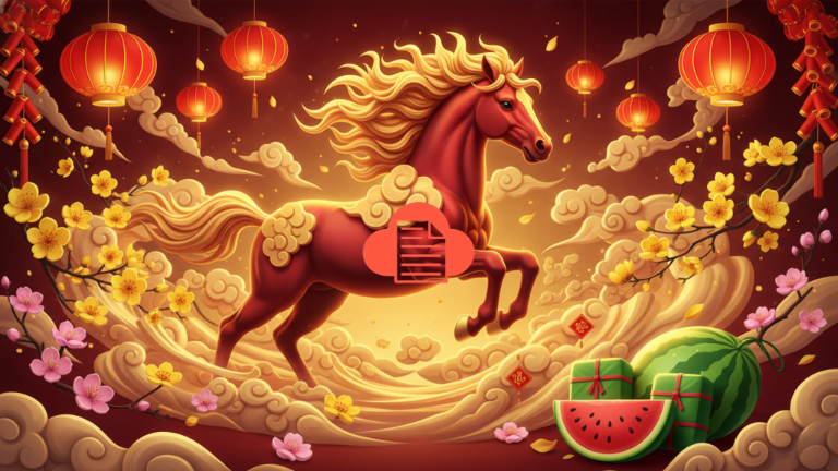 Tải Ngay 50 Ảnh Background Tết Vector 2026 Miễn Phí, Siêu Nét Background vector Tết ngựa đỏ bờm vàng phú quý