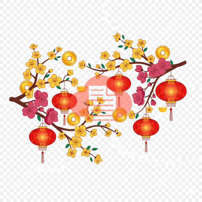 Download 50 Ảnh Hoa Tết Vector: Mai, Đào, Tầm Xuân Đẹp 2026 Hình cành hoa mai tết vector tách nền