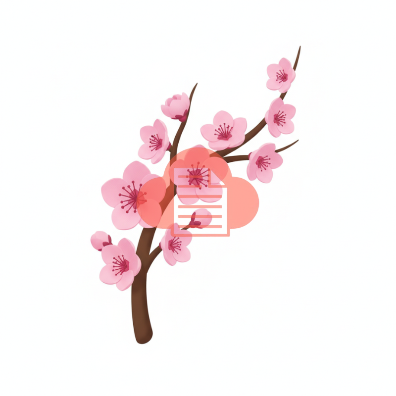 Download 50 Ảnh Hoa Tết Vector: Mai, Đào, Tầm Xuân Đẹp 2026 Cành hoa đào Tết vector