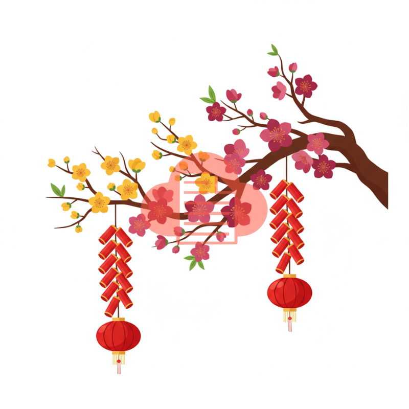 Download 50 Ảnh Hoa Tết Vector: Mai, Đào, Tầm Xuân Đẹp 2026 Hình nụ tầm xuân trang trí Tết vector