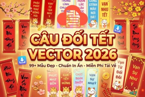Banner câu đối tết vector