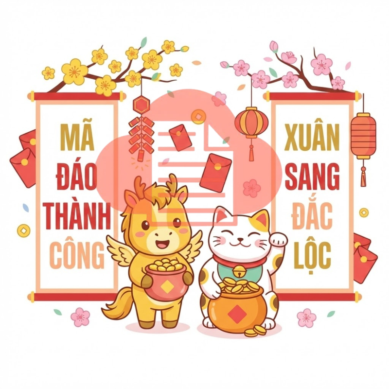 Bộ Sưu Tập 99+ Mẫu Câu Đối Tết Vector 2026 Tải Miễn Phí Câu đối vector Tết "Mã đáo thành công"