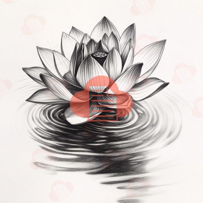 hoa sen trang den dam tang vector 7