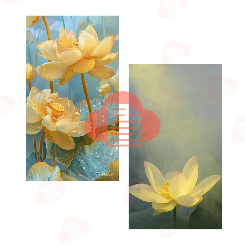 hoa sen vang vector 10