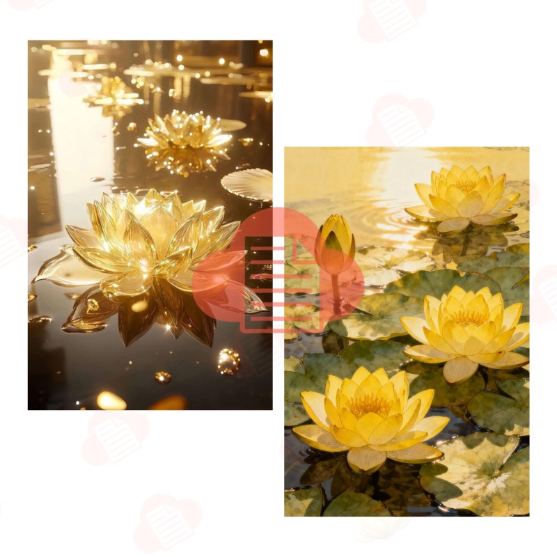 hoa sen vang vector 14