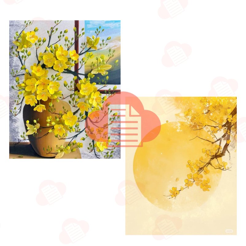 Bộ File Hình Ảnh Cành Cánh Hoa Mai Vàng Vector Ngày Tết Miễn Phí (AI, Corel, PNG) hoa mai vector 10