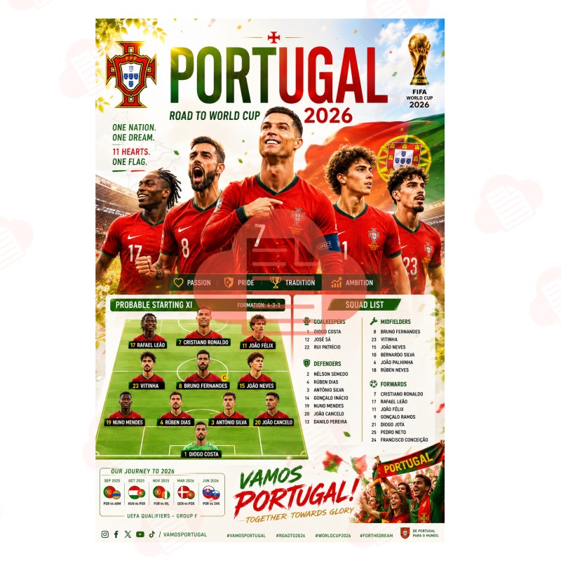 Tổng Hợp Các Mẫu Poster Bồ Đào Nha World Cup 2026 Đẹp Bản Vector Tải Free poster bo dao nha world cup 2026 12